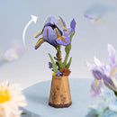 Purple Iris DIY Wooden Flower 3D Puzzle