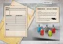 Unlock! Escape Adventure Puzzle by Welbeck Publishing features a mysterious mission briefing with top secret details. The image showcases colorful potion bottles alongside a faded mission document that includes objectives and notes for the team. This interactive adventure engages players in a thrilling escape room-like experience, combining storytelling with puzzle-solving elements.