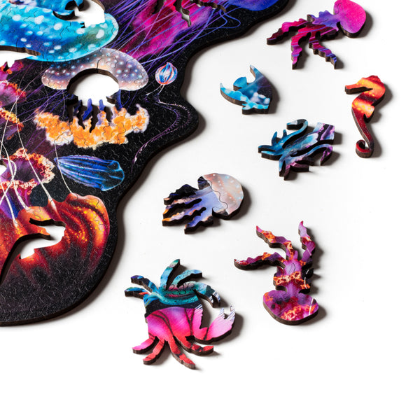Detail showing whimsy pieces shaped like sea creatures