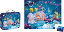 Colorful 36-piece jigsaw puzzle titled Summer Festivities, made by Janod. Features lively animal characters playing musical instruments in a vibrant jungle setting, perfect for children aged 4 and above. Comes in a portable box with a handle.