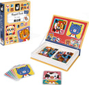 The Mix & Match Magneti' Book by Juratoys features colorful magnetic pieces and playful animal designs. The book opens to reveal a neat storage compartment for the magnetic pieces, which can be used to create various animal combinations. This engaging product is perfect for children aged 3 to 8, combining fun and creativity in an interactive play experience.