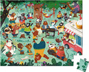 A colorful jigsaw puzzle featuring a lively scene with various cartoon bears engaged in activities in a park, including playing music, enjoying ice cream, and having a picnic. The puzzle showcases a vibrant outdoor setting filled with trees, flowers, and cheerful decorations, inviting family fun and creativity.
