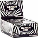 The Illusion Ball by Keycraft is a vibrant, black and white toy featuring a unique spiral design. It promises super bouncing action, perfect for kids aged 3 and up. The packaging showcases multiple Illusion Balls stacked neatly, emphasizing the fun and playful nature of this exciting toy.