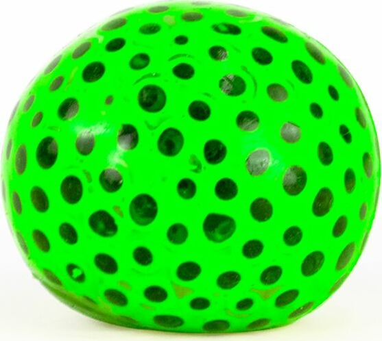 A vibrant green Beadz Alive Ball measuring 2.5 inches in diameter, featuring a textured surface with numerous black polka dots. Ideal as a tactile toy or fidget item, it provides sensory stimulation and promotes fun play. Perfect for both indoor and outdoor activities.
