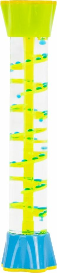 A vibrant 8-inch liquid timer by Keycraft featuring a clear tube filled with colorful liquid and floating bubbles. The timer has a bright green top and a blue base, designed to create a calming visual effect as the bubbles rise and fall. Perfect for relaxation, sensory play, or as a decorative item.