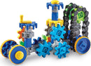The Gears!Gears!Gears! Treadmobile DIY kit by Learning Resources features colorful interlocking gears, wheels, and connectors. This vibrant construction set allows kids to build a mobile structure that engages their creativity and engineering skills. Ideal for hands-on learning, the kit promotes logical thinking and fine motor skills as children assemble various designs using gears and components.