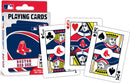 Boston Red Sox themed playing cards by MasterPieces featuring unique designs on face cards, showcasing the iconic team logo and colors. Ideal for fans and game lovers alike.