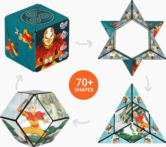 Shashibo Avatar Air by Geobenders, a colorful, interactive puzzle that transforms into over 70 shapes. Features iconic characters from Avatar: The Last Airbender, providing endless creative play.