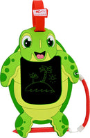 Sketch Pals Sandy the Sea Turtle is a vibrant DIY drawing kit featuring a green turtle design with a black drawing surface. It includes a stylus for creative expression and a strap for easy carrying. Ideal for kids to enjoy drawing and erase easily.