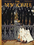 A vintage jigsaw puzzle titled 'Spooked', featuring a whimsical illustration of children dressed as ghosts approaching a spooky old house through a wrought iron gate. The scene is set in a dark, wooded area with autumn leaves scattered on the ground, evoking a playful Halloween atmosphere.