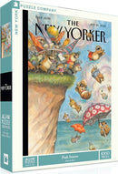 To The Sea jigsaw puzzle by New York Puzzle Company featuring whimsical artwork. The illustration shows a playful scene of animals, including squirrels and the ocean, colored with vibrant hues that make this 1000-piece puzzle captivating and fun for all ages.