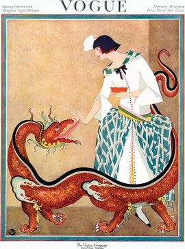 A whimsical jigsaw puzzle featuring a playful scene of a woman interacting with a colorful, mythical pet dragon. The dragon has vibrant scales, a friendly expression, and is playfully reaching out with its tongue. The woman's attire is bright and eclectic, enhancing the enchanting atmosphere of the illustration. Perfect for puzzle lovers who enjoy fantasy themes.