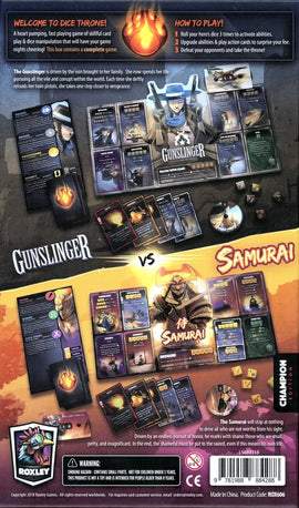 Dice Throne Gunslinger vs Samurai Back of Box