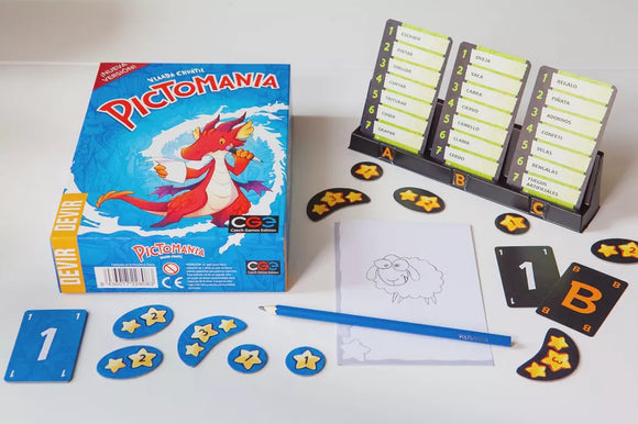 Pictomania cards and components