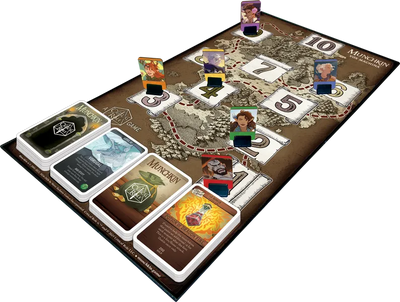 Munchkin Vox Machina setup with cards and player pieces on a detailed board
