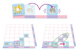 Diagram of how to move your cats in Boop Shuffle