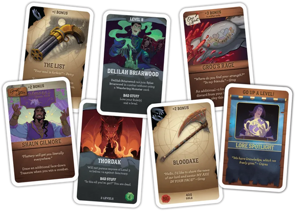Munchkin Vox Machina Cards - Enemies, Weapons, Bonuses, and more