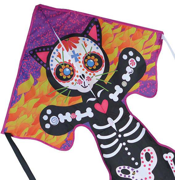Large Easy Flyer Kite - Day of the Dead Cat
