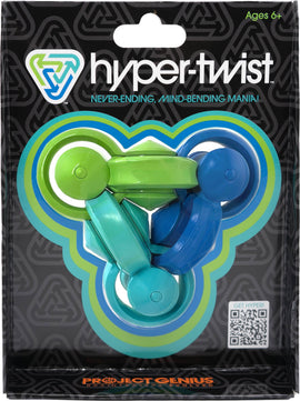 Hyper-Twist by Project Genius is a colorful fidget toy featuring interlocking components that slide and twist for never-ending, mind-bending fun. Ideal for ages 6 and up, it encourages problem-solving and enhances motor skills.