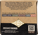 Pharaoh's Ale by Project Genius is a mechanical puzzle designed to challenge and engage. The packaging features informative text about early civilizations and their use of puzzles. It encourages collectors to explore various cultural puzzles such as Norse, Aztec, Chinese, Egyptian, Greek, and Roman. The product is branded under True Genius with a QR code for more information.