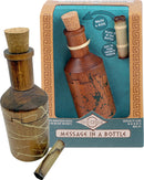 The Message in a Bottle by Project Genius is a unique mechanical puzzle featuring a beautifully crafted wooden bottle with intricate designs. Inside, it comes with a scroll for writing messages, inviting users to engage in a brain-teasing experience. Perfect for puzzle lovers, this item is packaged in an attractive box adorned with themed graphics.