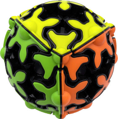 A colorful mechanical puzzle named Blasteroid by Project Genius, featuring interlocking pieces in vibrant green, orange, and black colors. The puzzle is spherical in shape, designed for engaging brain challenges and enhancing problem-solving skills. Ideal for puzzle enthusiasts and a fun activity for both kids and adults.