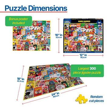 White Mountain Card Games 300 Piece Dimensions and Poster