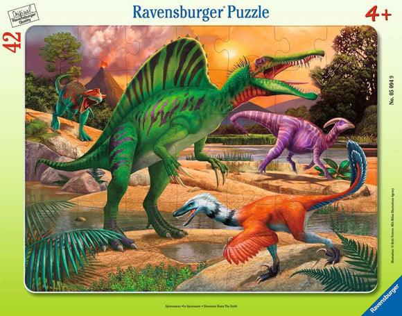 Dinosaurs Roam the Earth 42pc Frame Puzzle