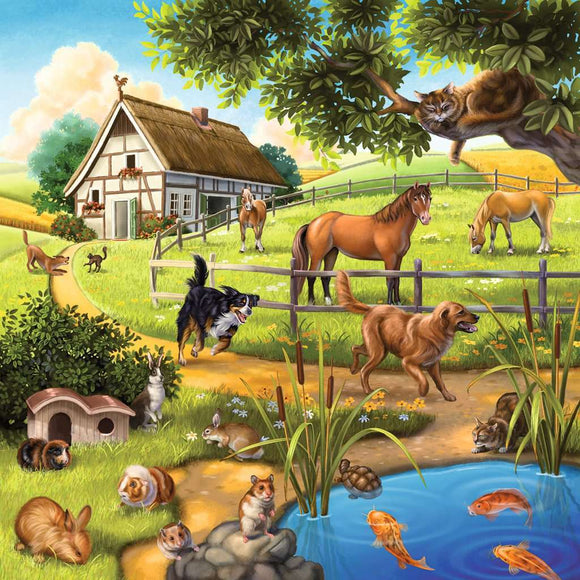 Forest/Zoo/Domestic Anim. 3x49 Pc Puzzle