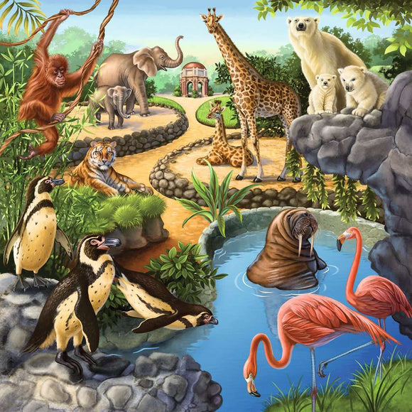 Forest/Zoo/Domestic Anim. 3x49 Pc Puzzle