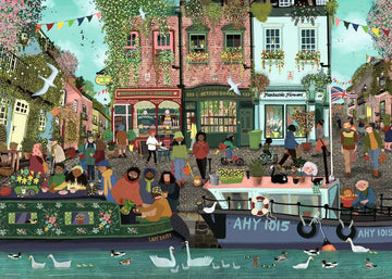 Jigsaw Puzzle Riverside Town 1000pc - 1000 Pieces Puzzle