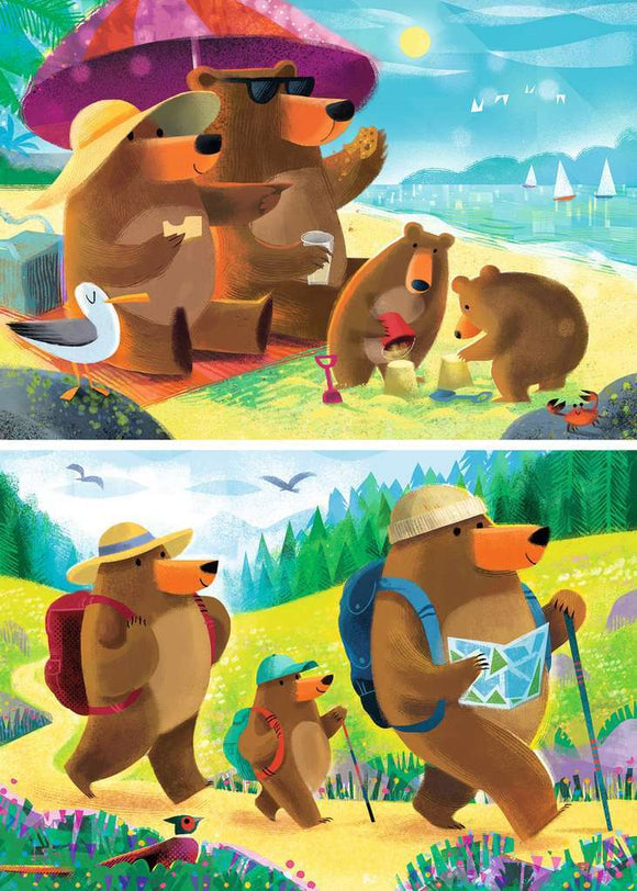 Children’s Jigsaw Puzzle Bear Family Vacations - 24 Pieces Puzzle