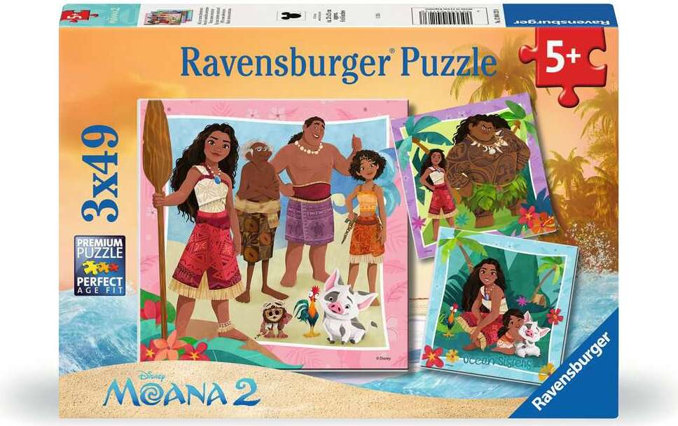 Moana 2 Off To New Adventures 3x49 pc Puzzle