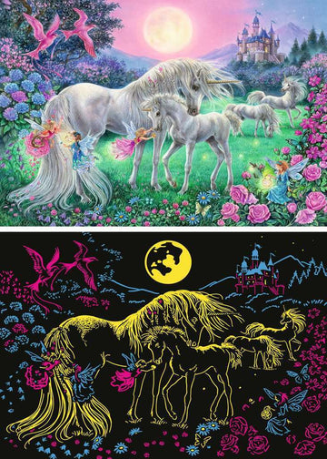 Unicorns in the Moonlight 100 Pc Puzzle (glow)