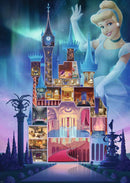 Disney Castle jigsaw puzzle featuring Cinderella, showcasing a beautifully illustrated castle with intricate details and vibrant colors. The puzzle includes scenes from the iconic fairy tale, with Cinderella gracefully depicted against a magical backdrop of the castle at night.