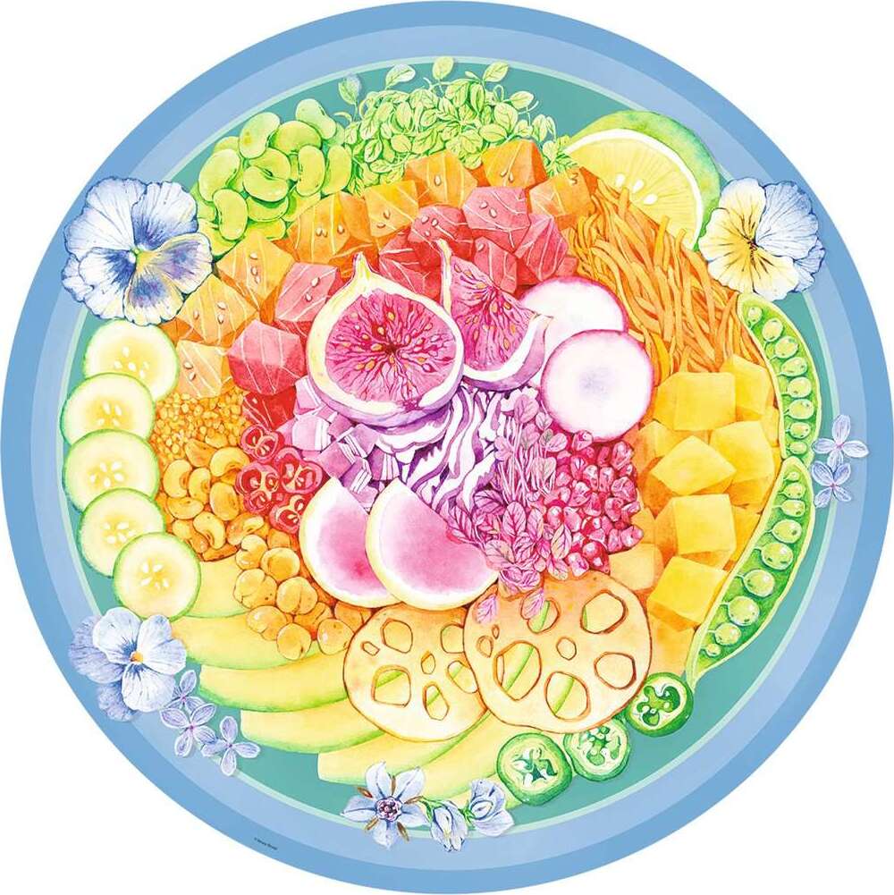 Poke Bowl 500 pc Round Puzzle