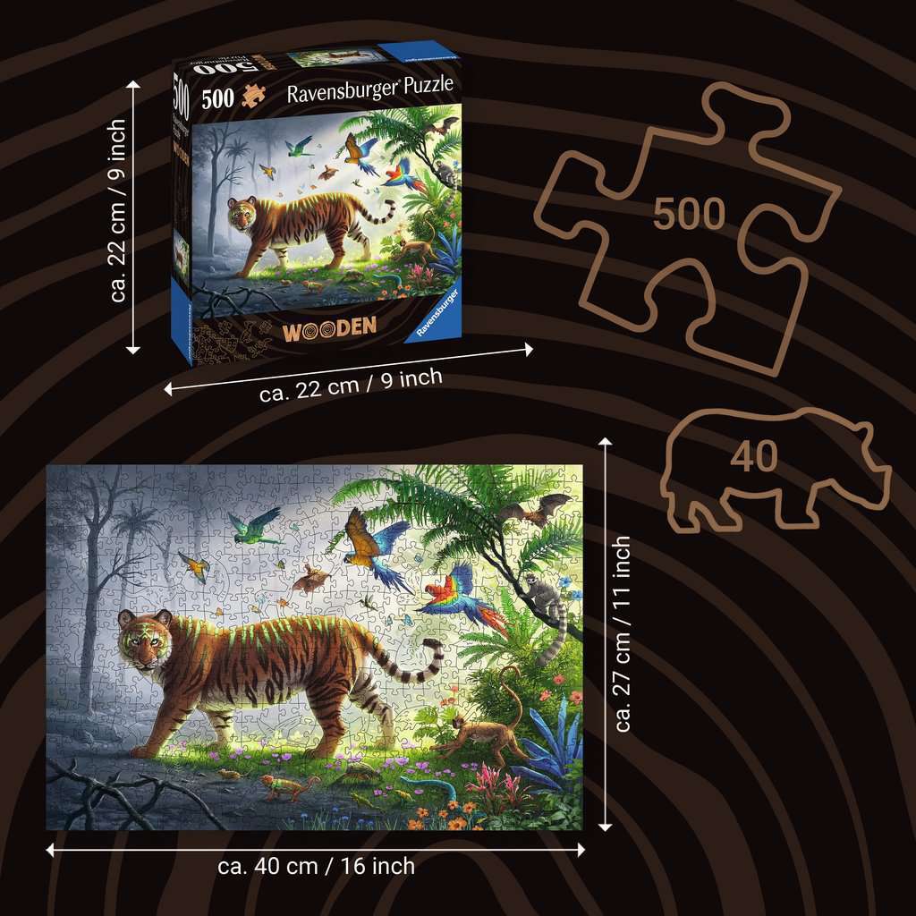 WOOD: Jungle Tiger 500 pc Puzzle