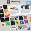 Ravensburger Memory Collector's Edition game includes a colorful selection of matching memory cards featuring designs inspired by notable Eames furniture and architecture, along with an accompanying booklet showcasing historical context and images.