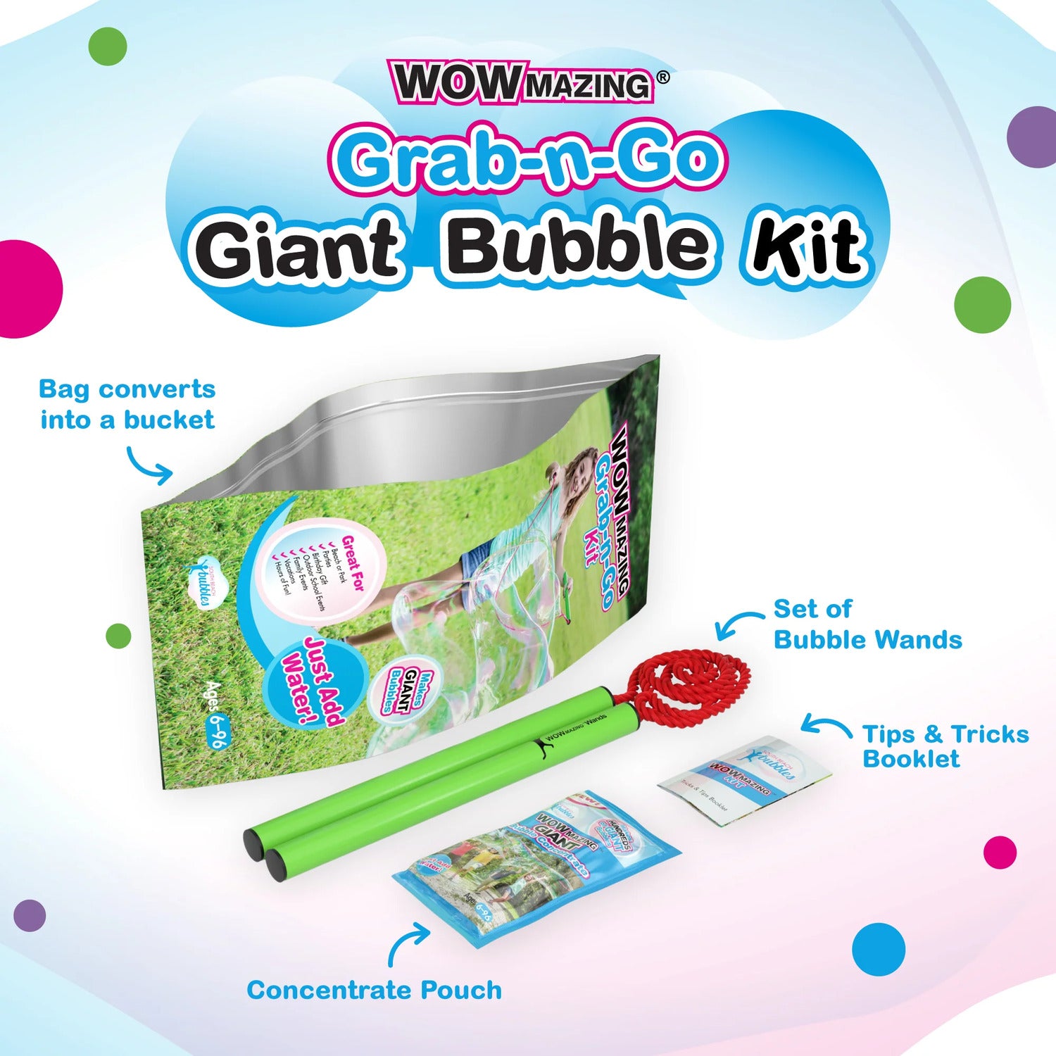 WOWmazing Grab-n-Go Giant Bubble Kit