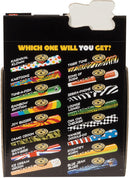 An assortment of Krazy Kazoos by Schylling displayed on a colorful packaging. The kazoos feature various fun designs, including patterns like tiger stripes, polka dots, and camouflage. Each kazoo is labeled with its unique name, such as 'Karnival Klown', 'Zebra-Phone', and 'Ice Cream Crazn'. The package invites customers to discover which kazoo they will receive, enhancing the excitement of this musical toy.