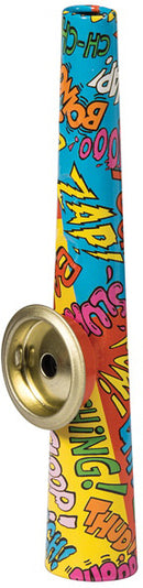 Krazy Kazoo Asst. by Schylling features a colorful kazoo decorated with fun comic-style graphics. This vibrant musical toy is perfect for kids and adds a playful touch to any gathering. Ideal for parties, music activities, or as a unique gift.