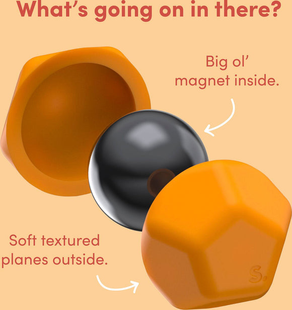 Odds Silicone Fidget Magnets Orange Planes Showing inner magnet