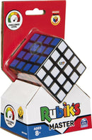 Rubik's Master 4x4 mechanical puzzle by Spin Master showcased in an attractive packaging. The cube features vibrant colors and a challenge level indicator, suitable for ages 8 and up. It is designed for enthusiasts seeking to enhance their problem-solving skills.