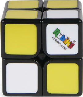 Rubik's 2x2 Apprentice is a compact mechanical puzzle featuring a colorful design with yellow and white squares. The iconic Rubik's logo is displayed prominently on one face. This challenging puzzle toy is great for kids and adults alike, enhancing cognitive skills and providing hours of entertainment.