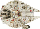 A detailed 3D model of the Millennium Falcon from Star Wars, featuring intricate surface designs and authentic colors, perfect for DIY enthusiasts and fans of the franchise.