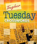 Cover of the 'Tougher Tuesday Crosswords' book by Sterling Publishing. The vibrant design features the title in bold colors, with a crossword grid in the background, indicating challenging puzzles for crossword enthusiasts. Edited by Peter Gordon, this book promises engaging and tough crossword challenges for puzzle lovers.