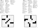 A fun and engaging page from a 'Quick & Fun Mini Crosswords' book by Sterling, featuring a grid of crossword puzzles. Each crossword contains various clues for both across and down entries, inviting users to challenge their vocabulary and problem-solving skills. The layout showcases a light-hearted and entertaining format, perfect for puzzle enthusiasts looking for a quick brain teaser during leisure time.