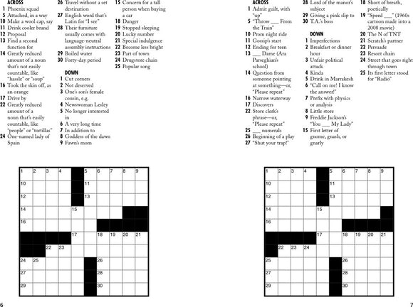 Cover of the Quick & Fun Mini Crosswords by Sterling. This engaging crossword collection features a clean design, showcasing small, easy-to-solve puzzles that stimulate the brain and provide entertainment. The background displays a subtle pattern enhancing the product's appeal, making it ideal for puzzle enthusiasts or casual gamers looking for quick fun.