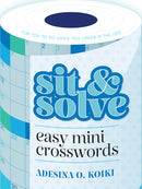 Sit & Solve Easy Mini Crosswords book cover by Union Square & Co. Features a playful design with the title prominently displayed, suggesting a fun and engaging way to enjoy crossword puzzles.