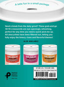 Sip & Solve Easy Mini Crosswords by Union Square & Co features grab-and-go puzzles in a small package, designed for quick enjoyment and relaxation. Each crossword is 10x10, filtered for easy clues and fun themes, portrayed in colorful cup illustrations.